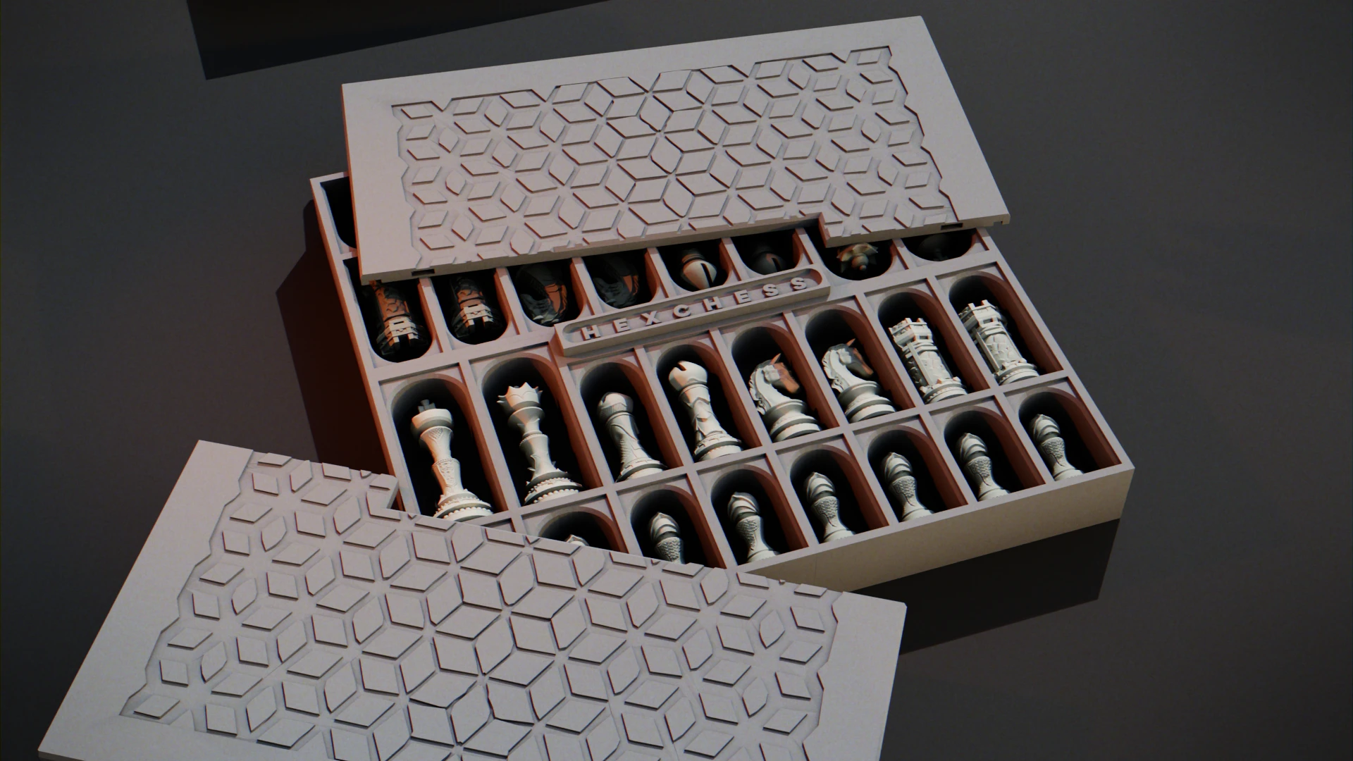 Hexchess Piece Box — official product render